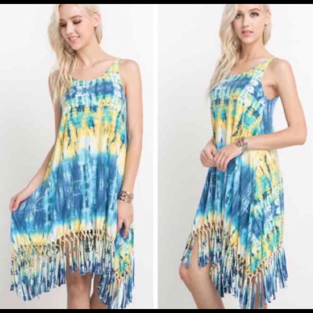 Sleeveless tie dye dress